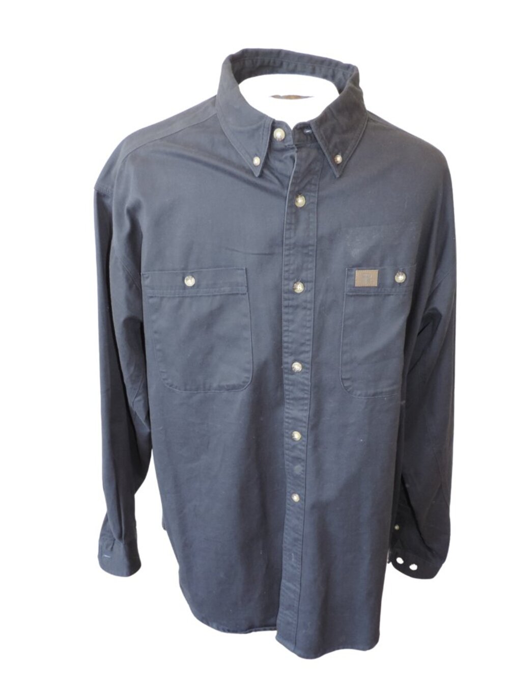 Wrangler Navy Blue Button-Down Work Shirt